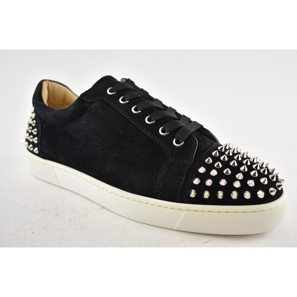 Christian Louboutin Men Seavaste 2 Flat Black Silver Spike Low Top Sneaker 44 11 - Picture 4 of 12